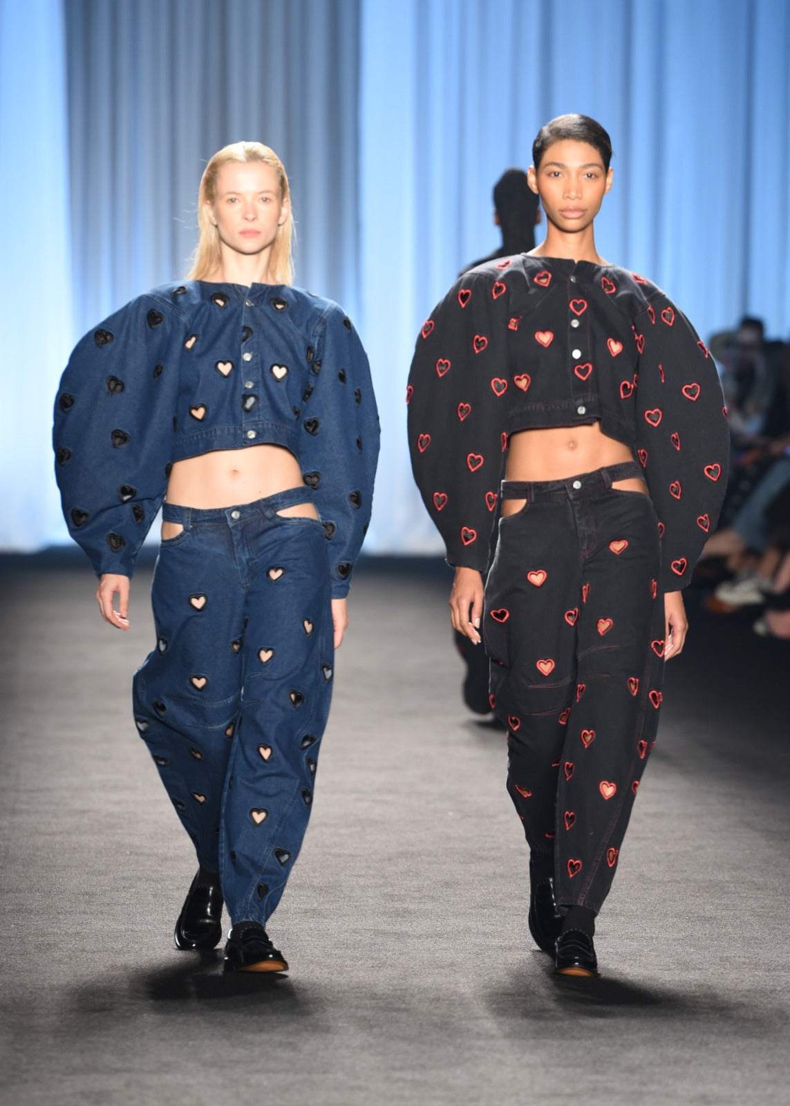 Mini Hearts Barrel Pants Blue