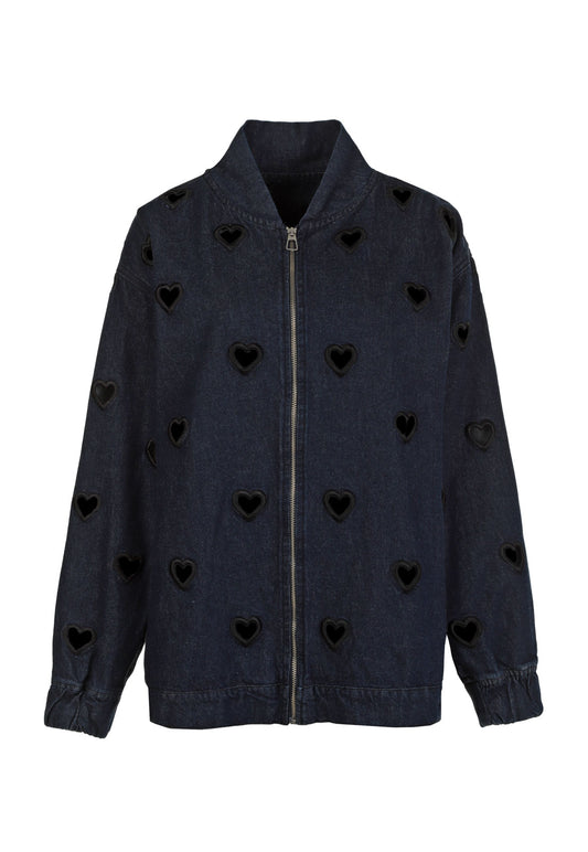 Bomber Hearts Jacket Blue