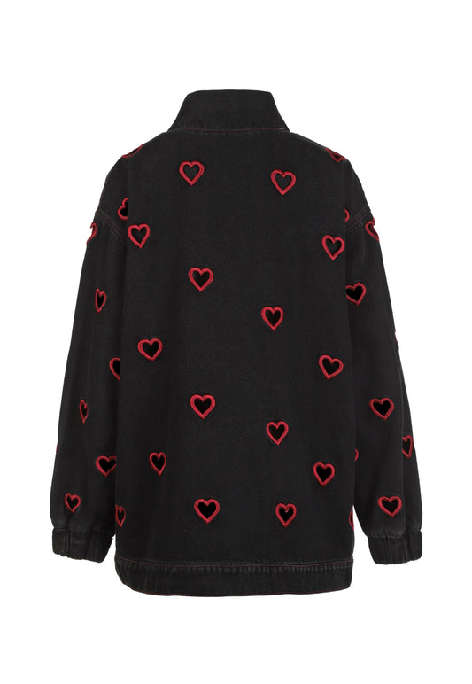 Bomber Hearts Jacket Black