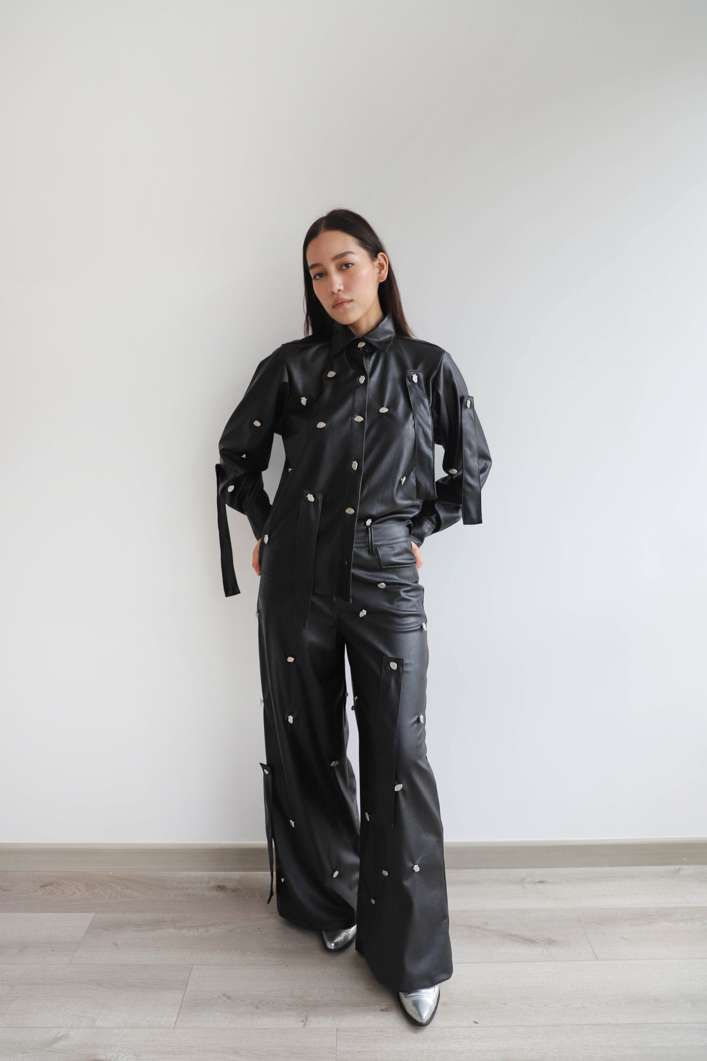 Mini Hearts Pants - Black