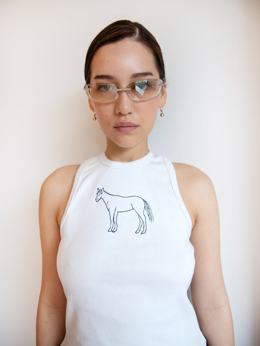 Wild Horse Tank Top White